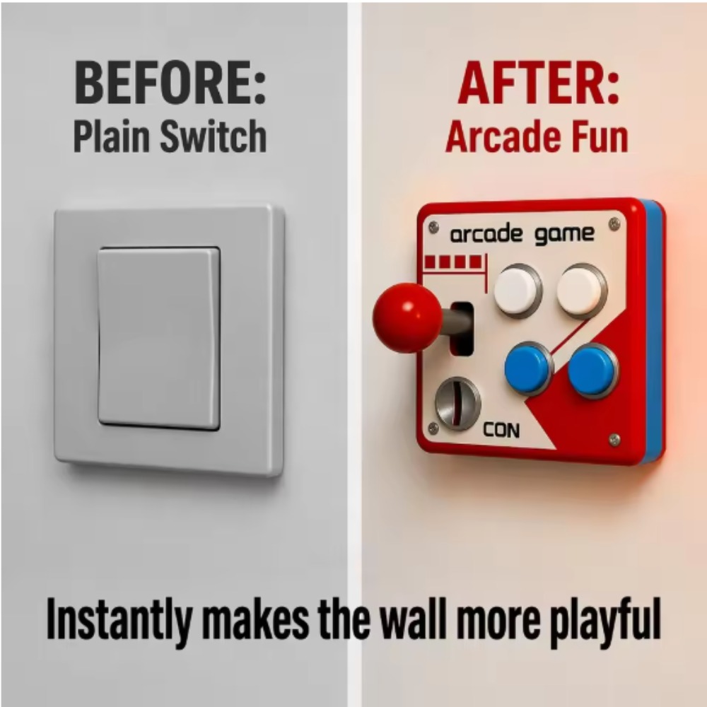 Retro Gaming Gif - Retro Arcade Joystick Switch Plate Cover,