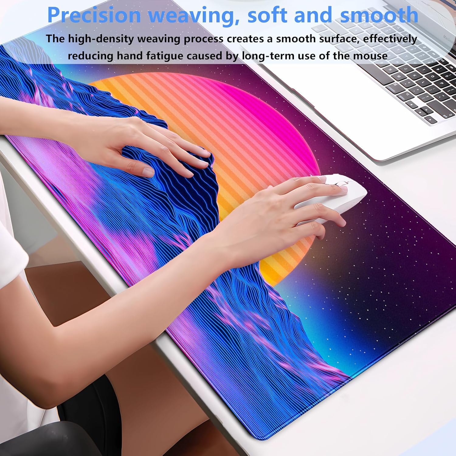 Retro Synthwave Mountain Sun D - Retro Gaming Desk ulasan dan harga