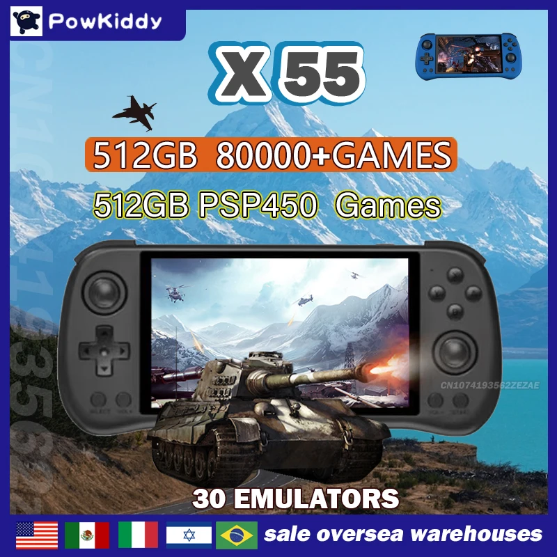 80000Games 512G POWKIDDY X55 5 - Retro Gaming Upscaler ulasan dan harga