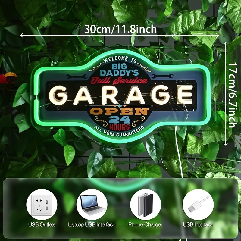 Retro Garage LED Neon Sign UV  - Retro Gaming Usb ulasan dan harga