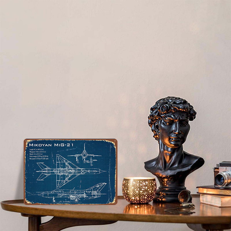 Mig 21 Aircraft Printed Poster - Retro Gaming Desk ulasan dan harga