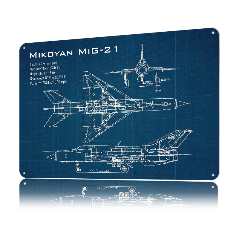 Mig 21 Aircraft Printed Poster - Retro Gaming Desk ulasan dan harga