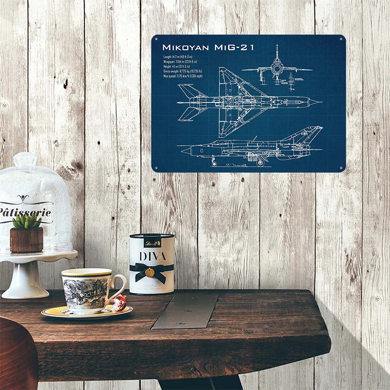 Mig 21 Aircraft Printed Poster - Retro Gaming Desk ulasan dan harga