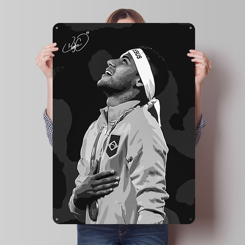 Neymar Jr. Portrait Poster Cus - Retro Gaming Desk ulasan dan harga