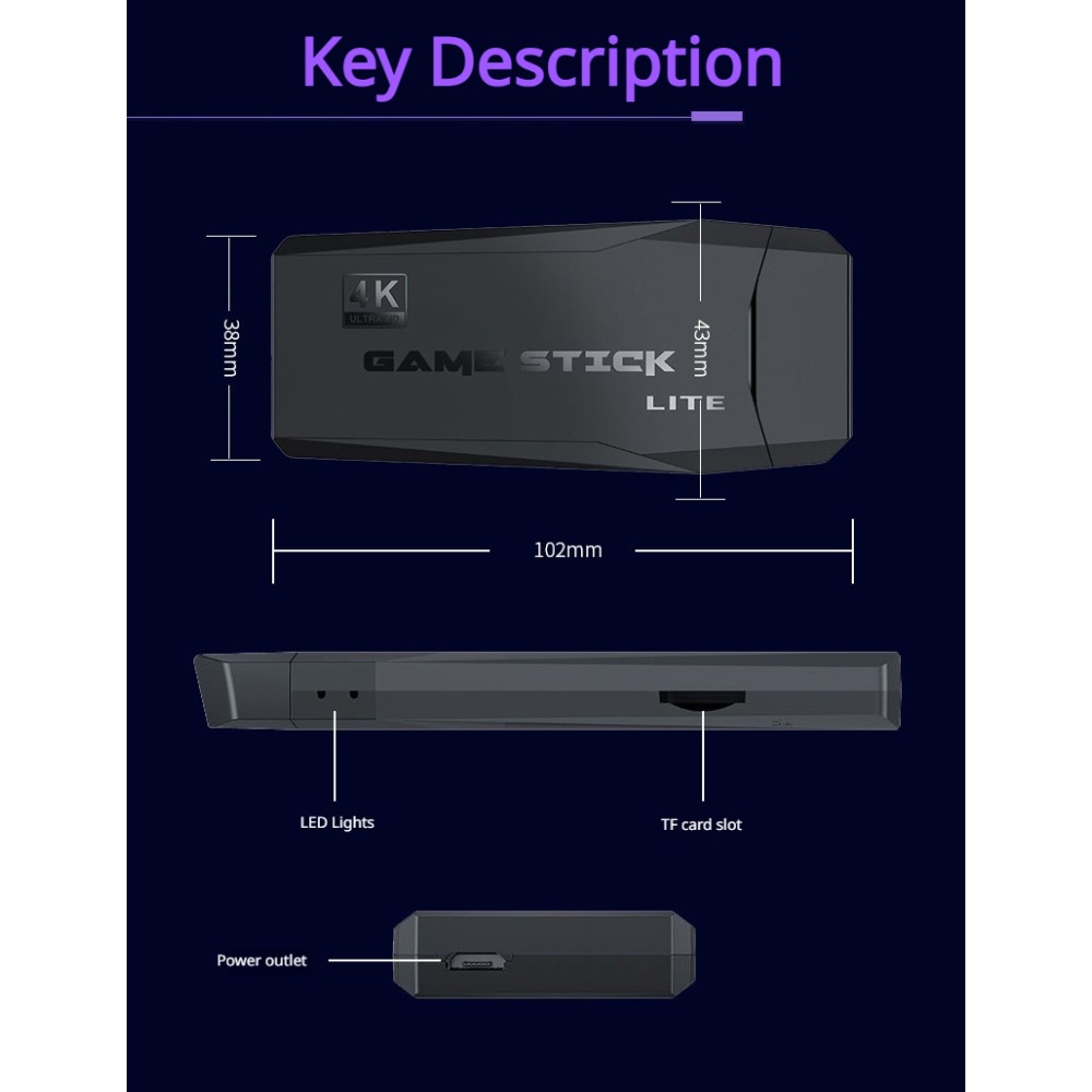 Portable 4K Retro Game Stick C - Retro Gaming Upscaler ulasan dan harga