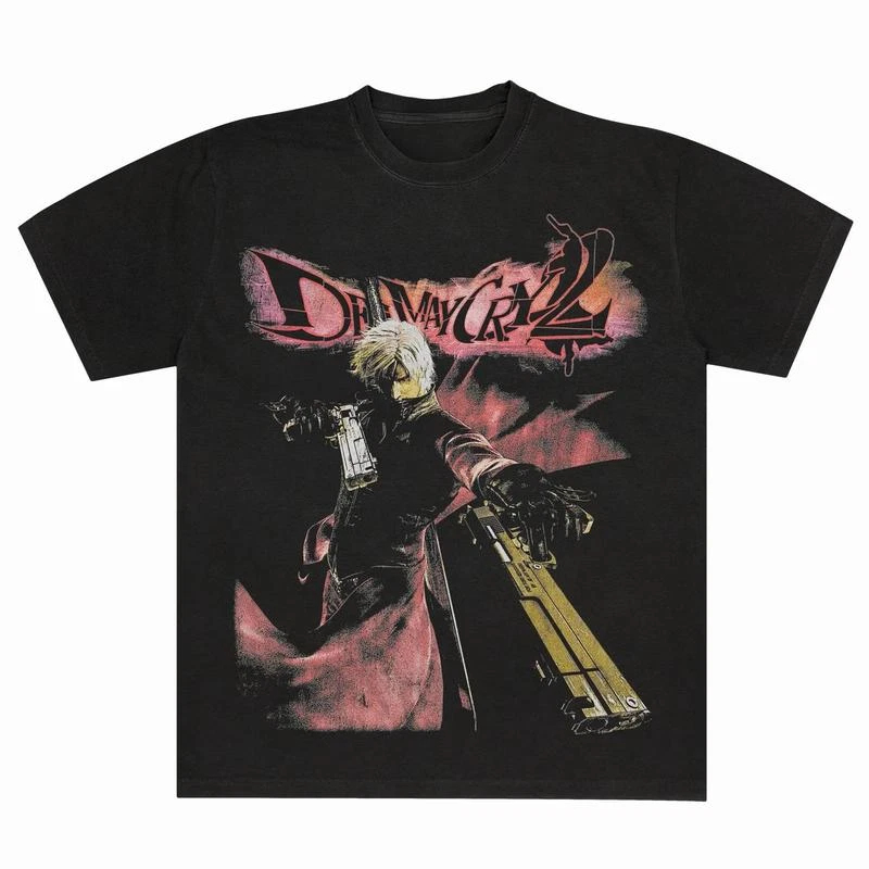 Devil May Cry 2 Dante T-shirt  - Retro Gaming Gif ulasan dan harga