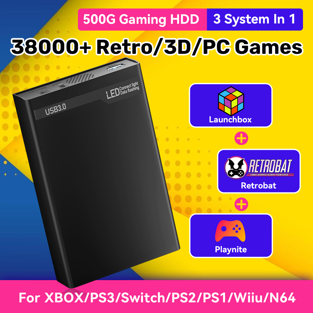Mix500G Portable Game Hard Dri - Retro Gaming Xbox ulasan dan harga