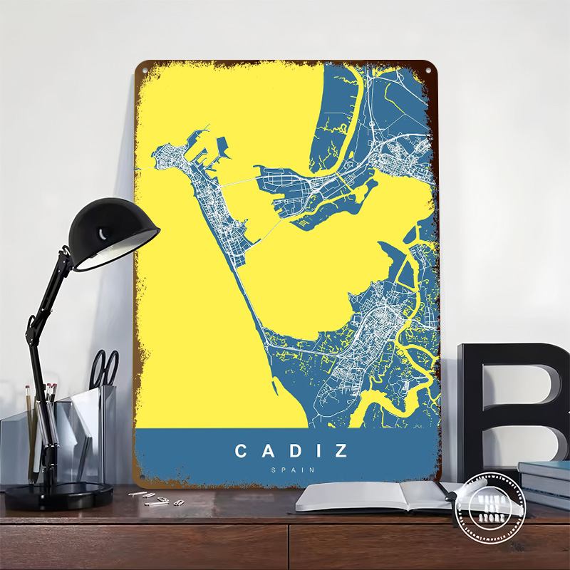 CADIZ SPAIN Tinplate Posters C - Retro Gaming Desk ulasan dan harga