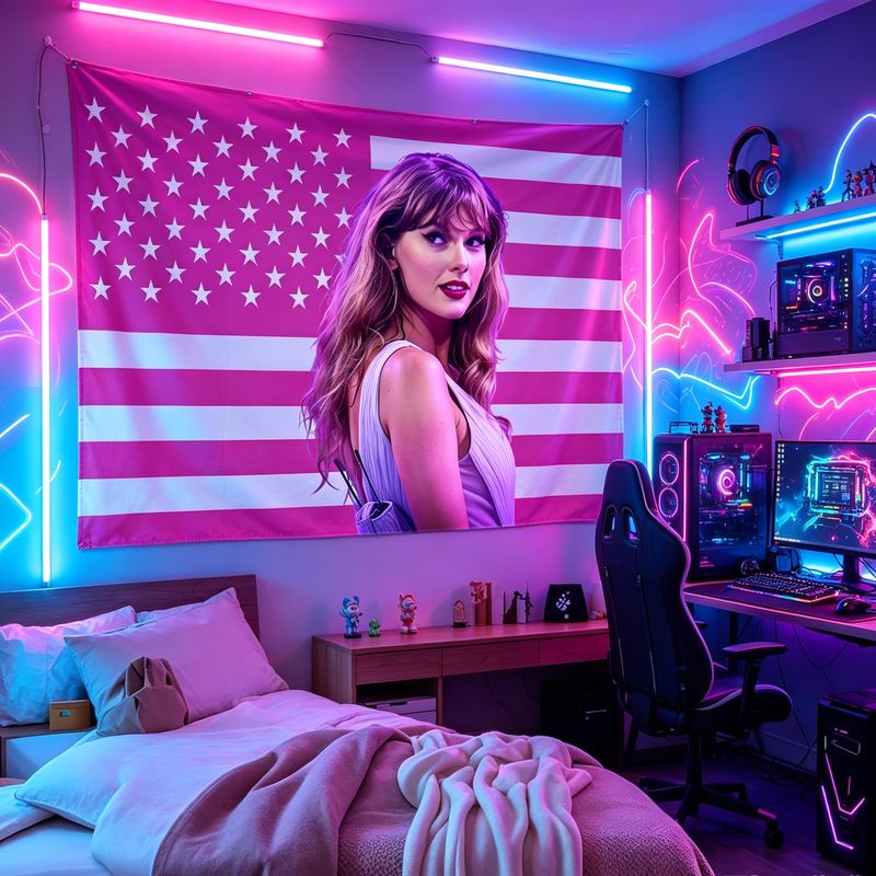 VIKAMA American Flag Female Si - Retro Gaming Room ulasan dan harga